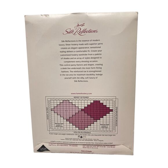 Hanes Silk Reflections Pantyhose Quicksilver Size EF Style 718 Silky Sheer Nylon - Picture 2 of 6